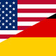 US und deutsche Flaggen zusammen